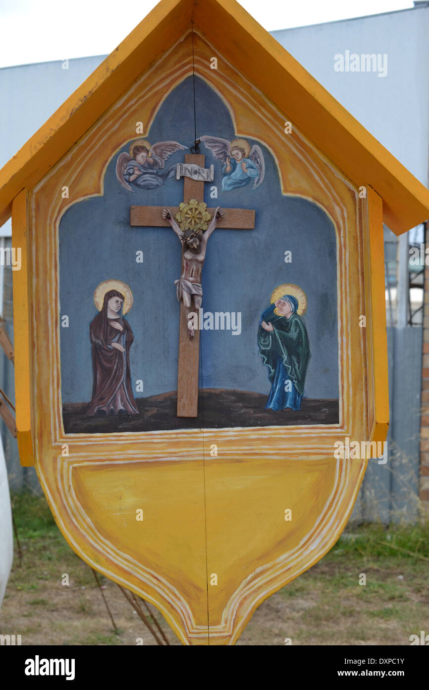 Arte religiosa pezzo alla medievale la rievocazione storica Foto Stock