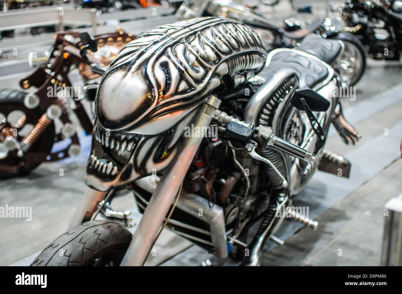 Poznan, Polonia. 27 Mar, 2014. Poznan Motor Show è la più grande fiera evento in Polonia, industria automobilistica, organizzata ogni anno dalla Fiera Internazionale. Sulla foto Honda CBR 1000 F da Olgierd Hypki. Credito: Lukas Juszczak/Alamy Live News Foto Stock