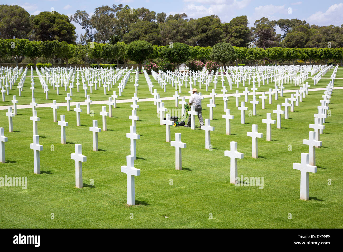 Noi della seconda guerra mondiale il cimitero di Cartagine, Tunisia Foto Stock