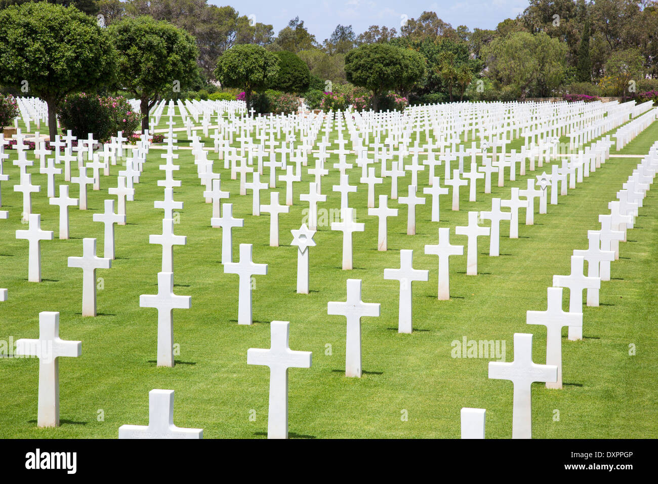 Noi della seconda guerra mondiale il cimitero di Cartagine, Tunisia Foto Stock