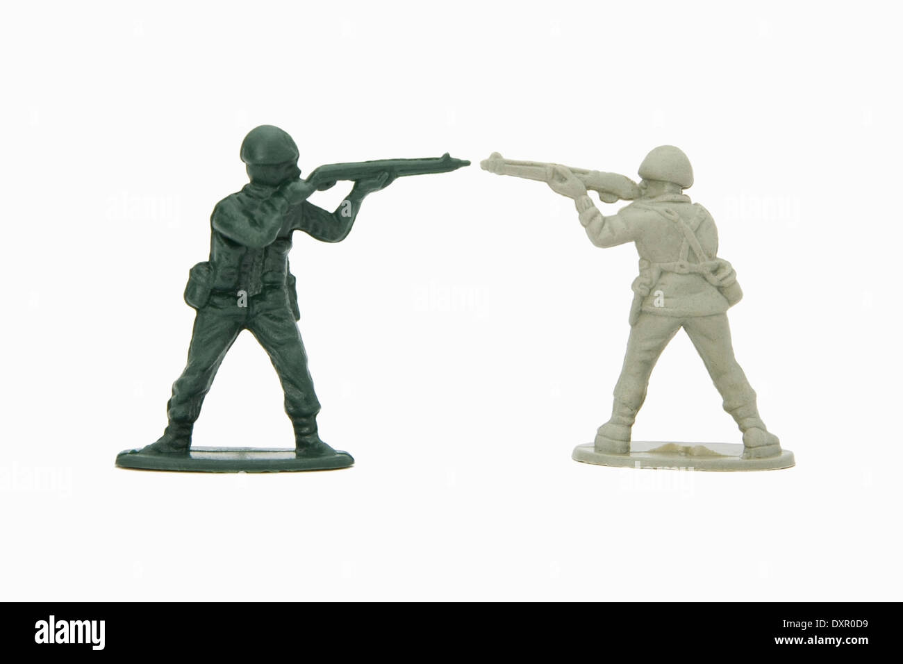 Immagine ravvicinata del giocattolo di plastica soldati Foto Stock