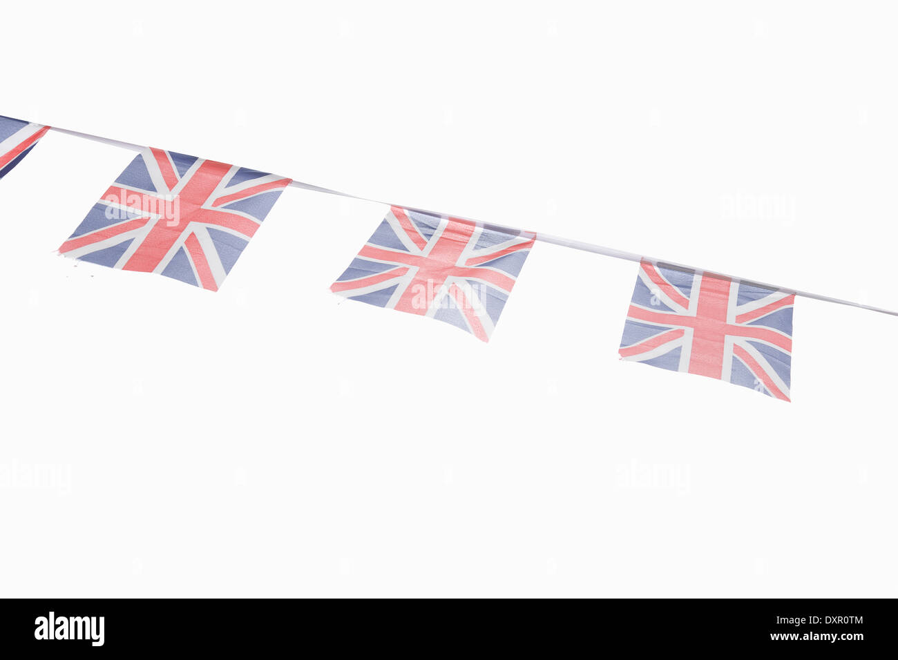 Britannica Union Jack bunting flags Foto Stock