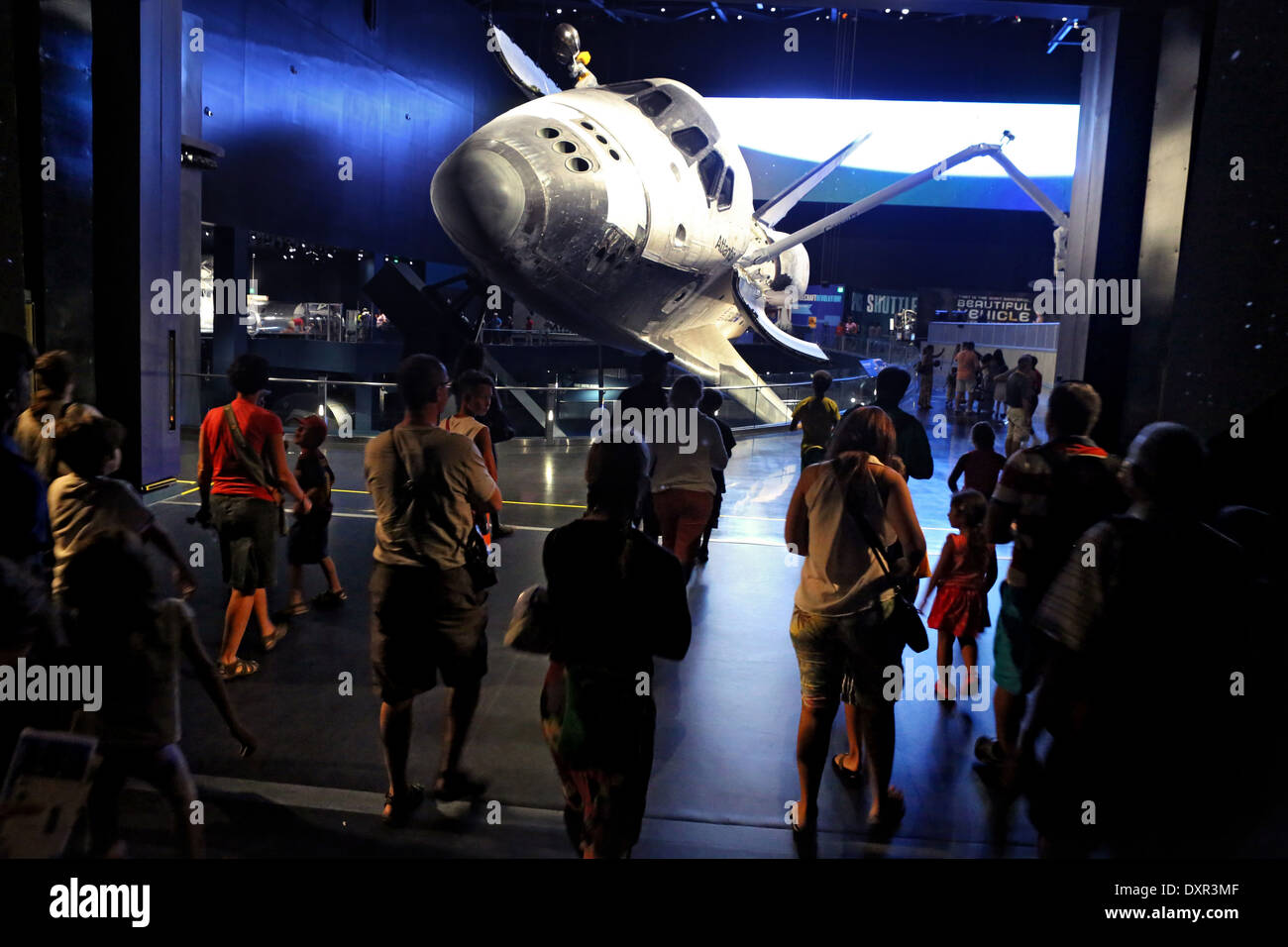 Merritt Islanda, Stati Uniti d'America, lo space shuttle Atlantis al Complesso Visitatori del Centro Spaziale Kennedy Foto Stock