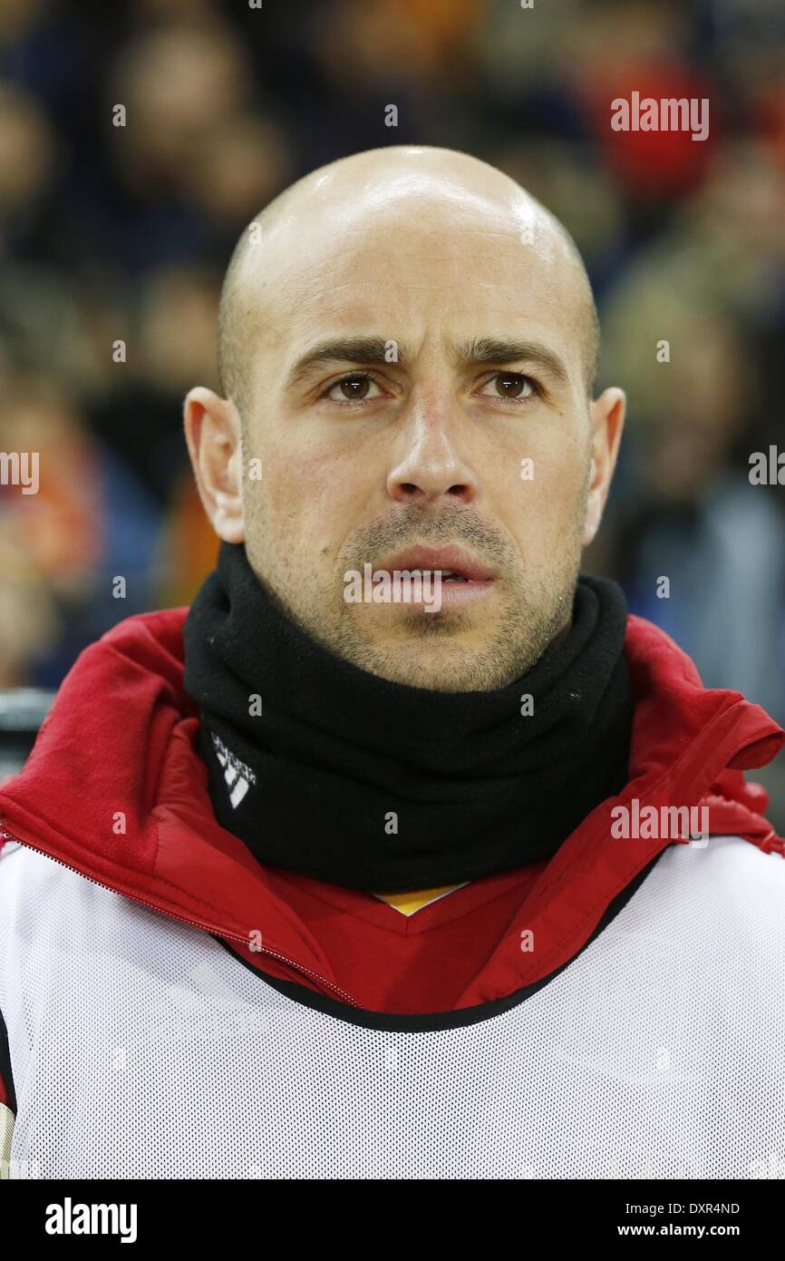 Vicente Calderón Stadium, Madrid, Spagna. Mar 5, 2013. Jose Manuel Reina (ESP), 5 marzo 2013 - Calcetto : internazionale amichevole tra la Spagna e l'Italia, al Vicente Calderón Stadium, Madrid, Spagna. © AFLO/Alamy Live News Foto Stock