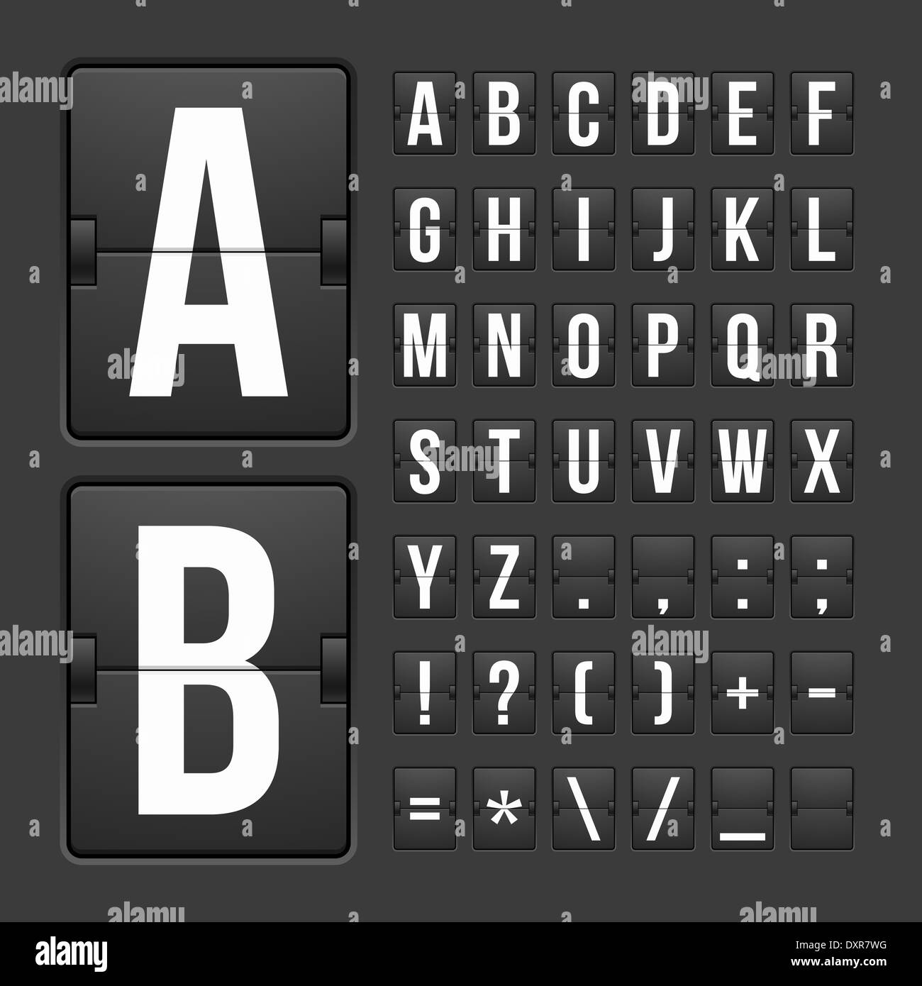Quadro di valutazione lettere e simboli pannello alfabeto Foto stock - Alamy