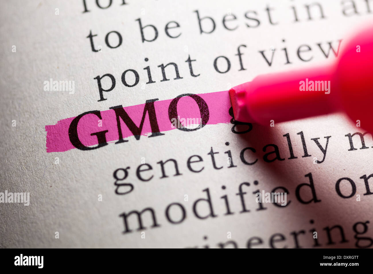 Fake Dizionario, definizione della parola modificazione genetica . Foto Stock