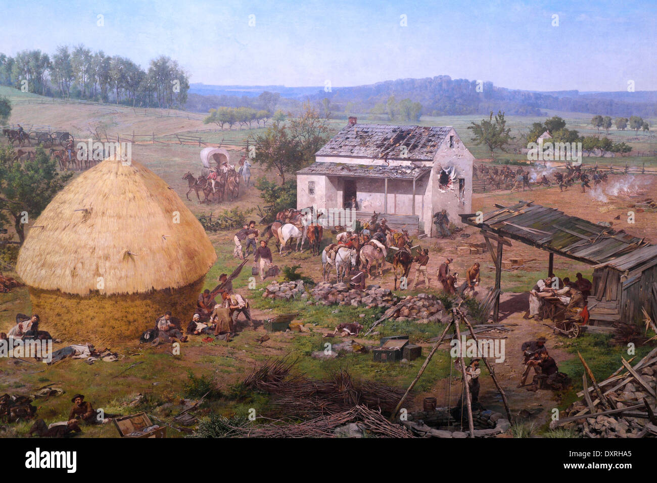 Chirurgo opera nell ospedale di fortuna durante la battaglia di Gettysburg infuria - USA GUERRA CIVILE - 3 Luglio 1863 Foto Stock