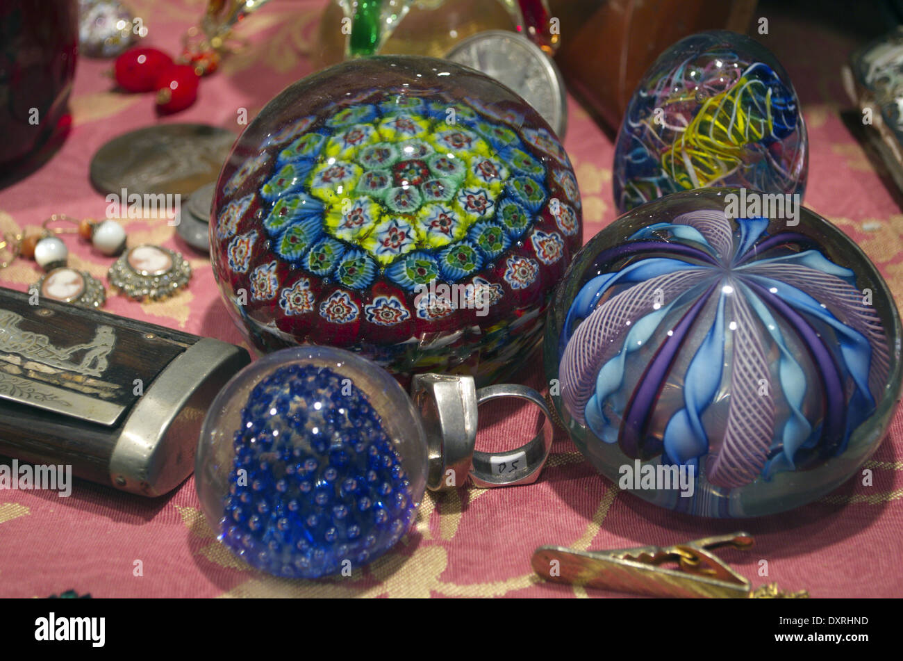 Antiquariato maded a mano in vetro di murano ovall sfere Foto Stock