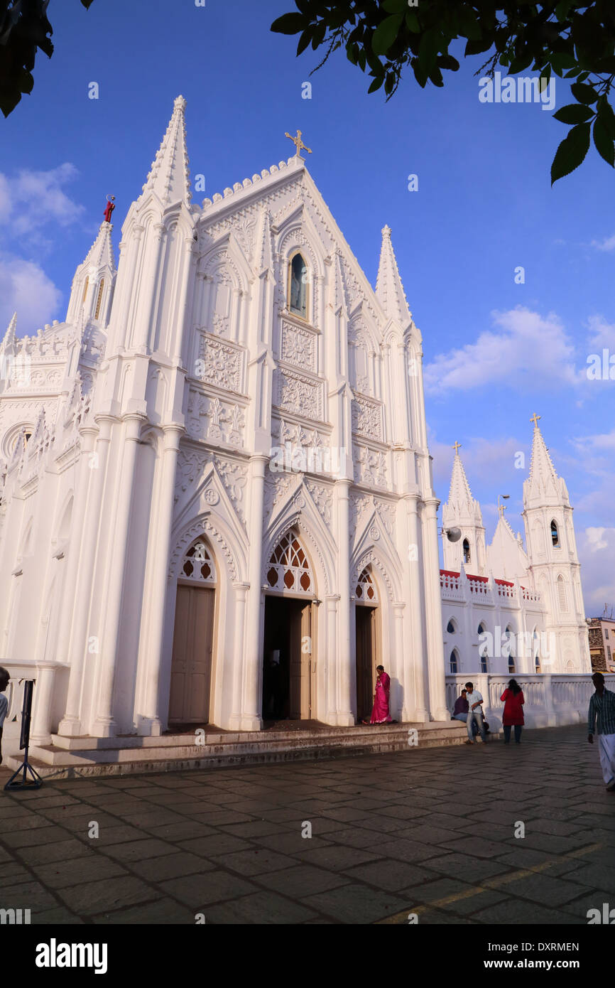 Santuario Basilica di Nostra Signora della Salute di Vailankanni, distretto di Nagapattinam, Tamil Nadu, India Foto Stock