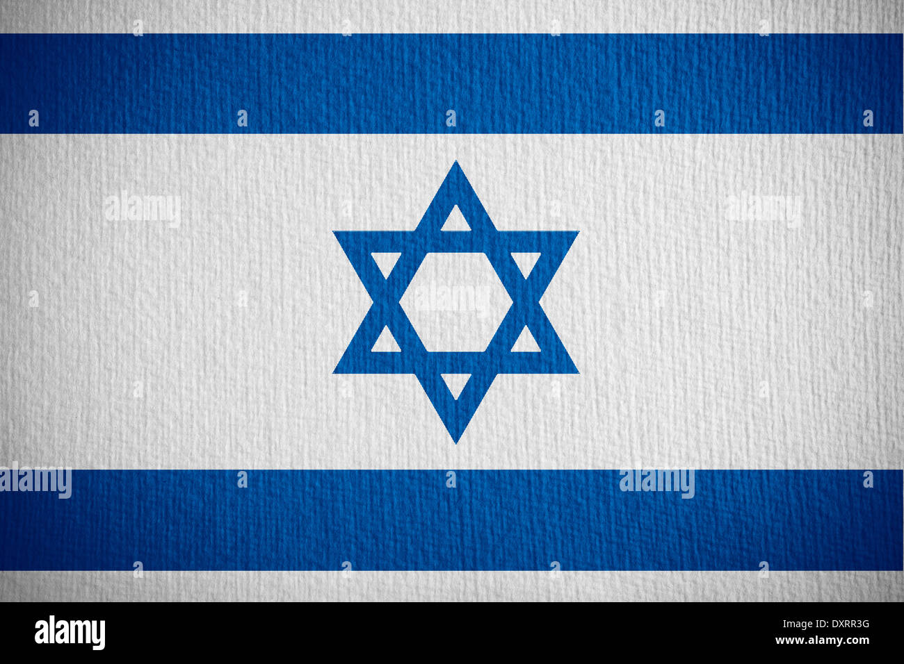 Bandiera di Israele o israeliano banner su sfondo della carta Foto Stock