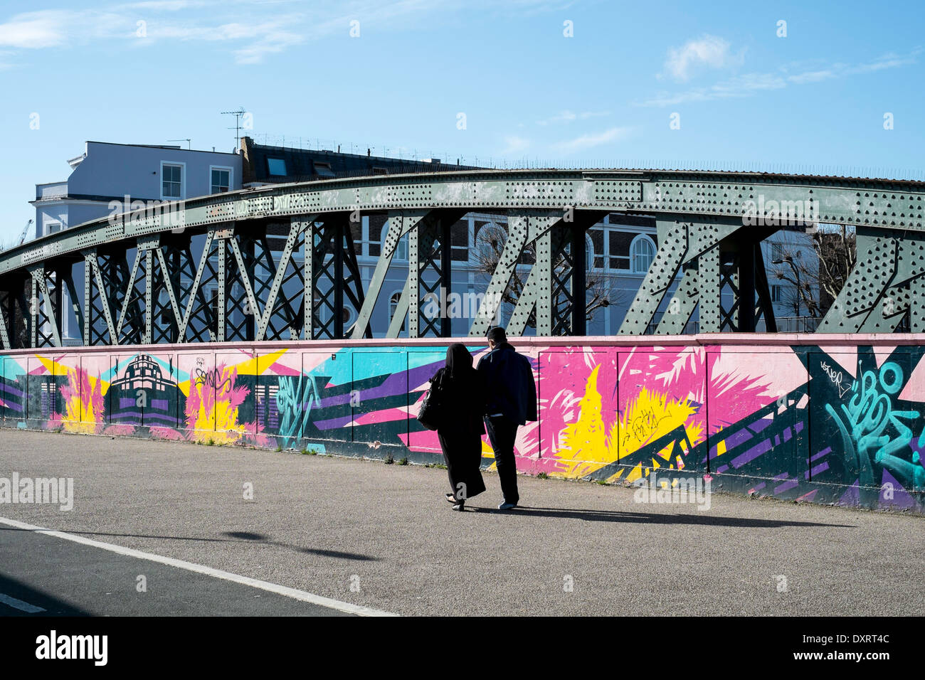 Dipinto di ponte in Camden, NW1, London, Regno Unito Foto Stock
