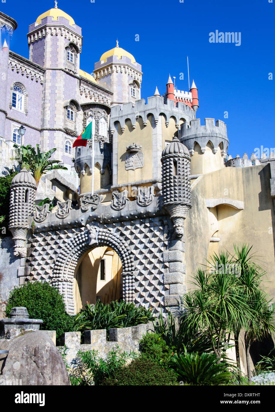 Park e il Palazzo Nazionale della pena, un sito Patrimonio Mondiale dell'UNESCO e una delle sette meraviglie del Portogallo. Foto Stock