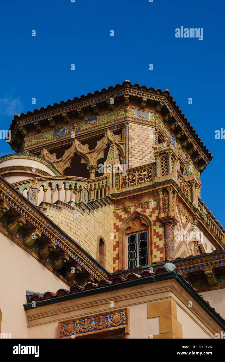 Torre Belvedere, Ca' d'Zan Mansion, Museo Ringling, Sarasota Foto Stock