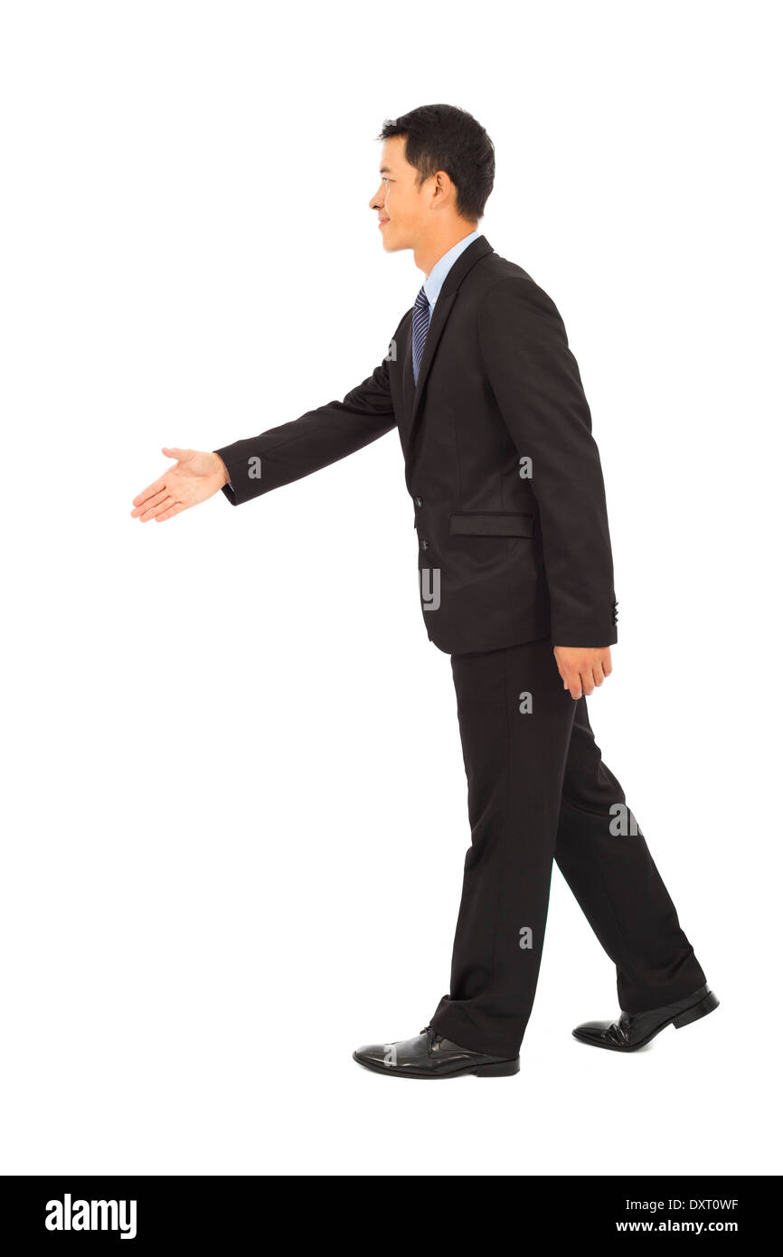 Imprenditori agitando la mano Foto Stock