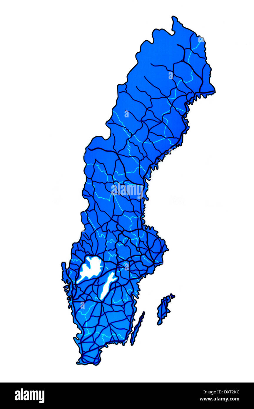 Mappa di Svezia Foto Stock