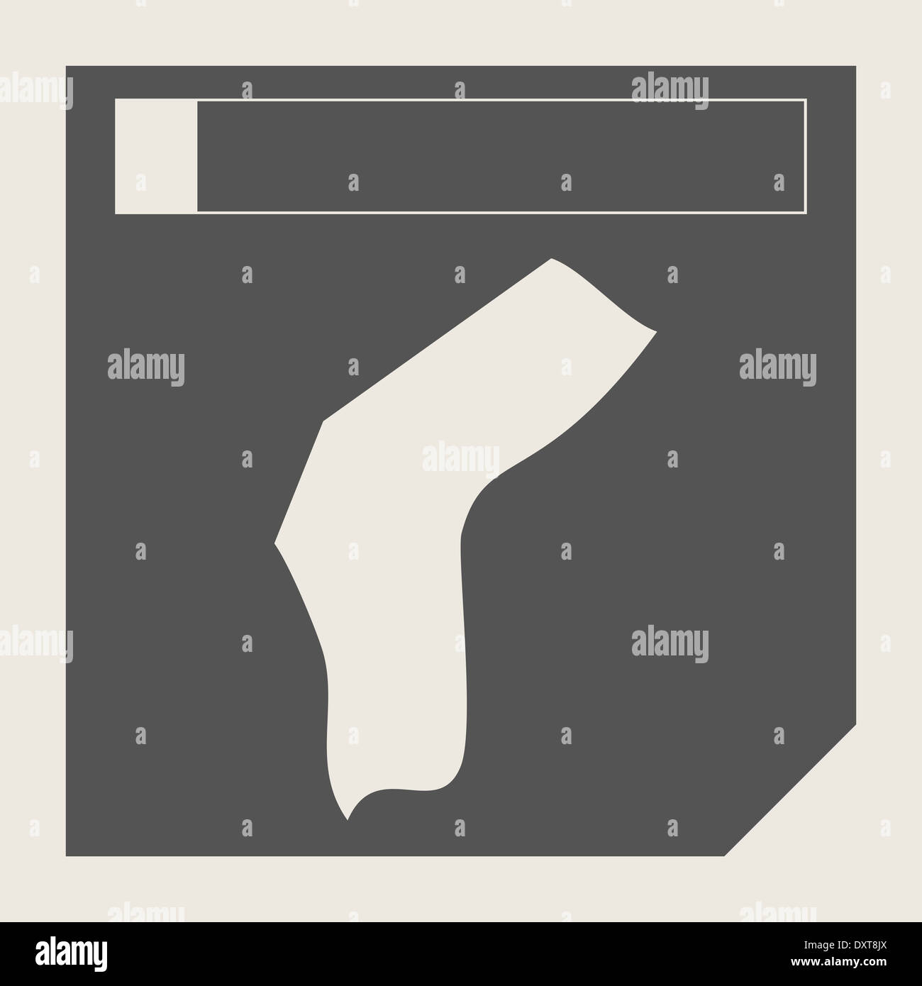 Angola pulsante mappa in risposta flat web design pulsante mappa isolato con percorso di clipping. Foto Stock