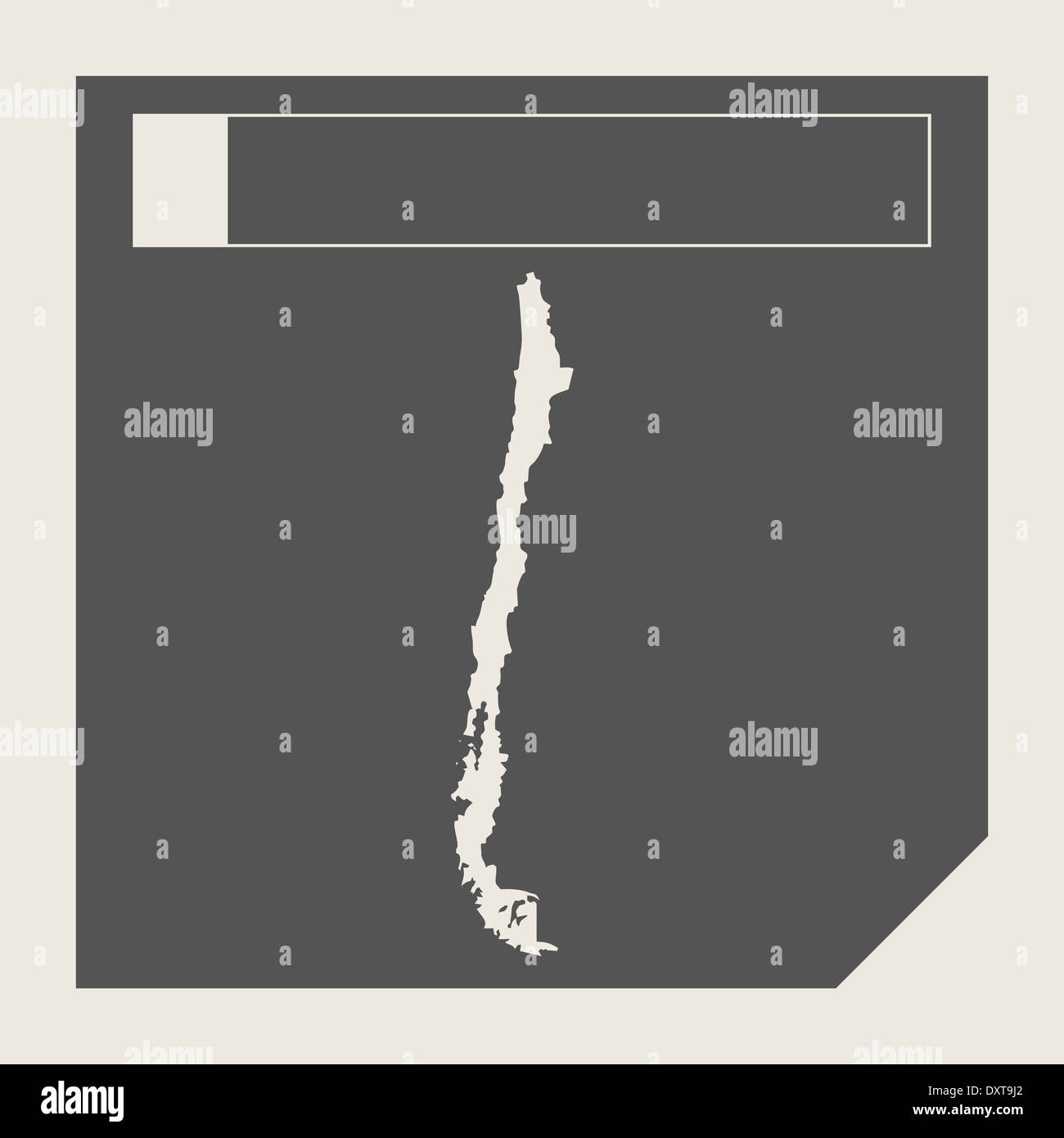 Il Cile pulsante mappa in risposta flat web design pulsante mappa isolato con percorso di clipping. Foto Stock