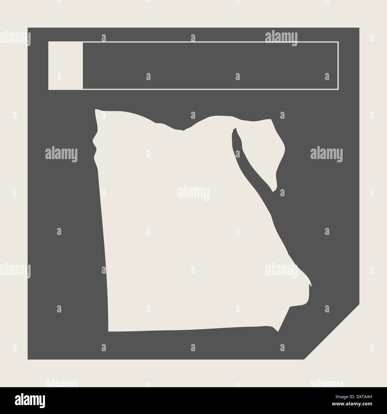 Egitto pulsante mappa in risposta flat web design pulsante mappa isolato con percorso di clipping. Foto Stock