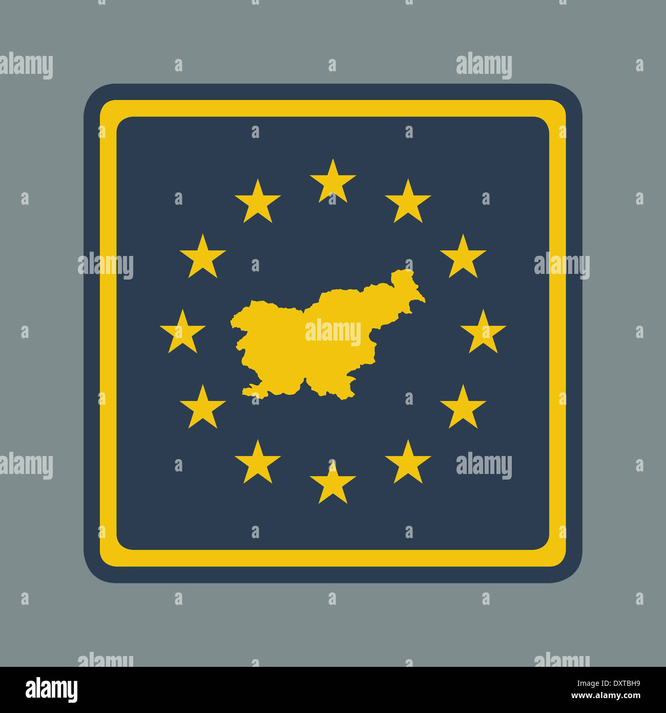 La Slovenia bandiera europea pulsante nel sensibile piana web design stile isolato con percorso di clipping. Foto Stock