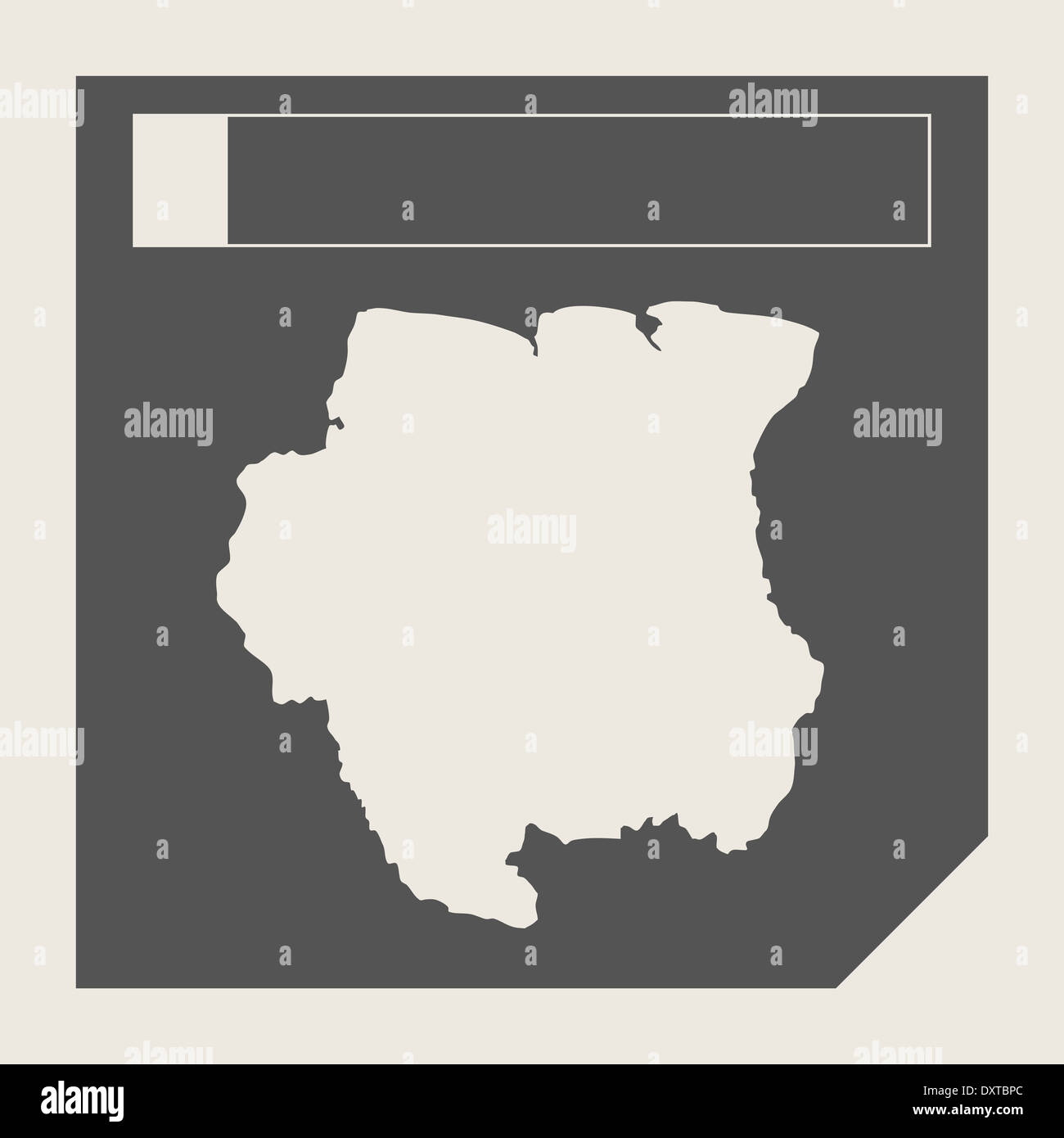 Suriname pulsante mappa in risposta flat web design pulsante mappa isolato con percorso di clipping. Foto Stock