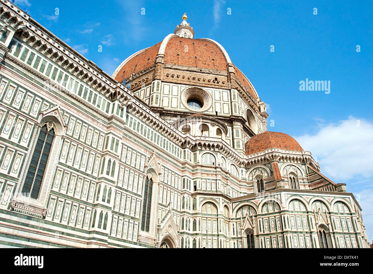 Vista della cattedrale di Santa Maria del Fiore a Firenze, Italia Foto Stock