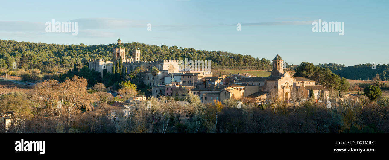Vista del monastero di Santes Creus, Spagna Foto Stock