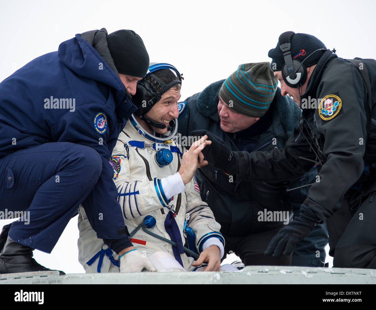 Expedition 38 Soyuz TMA-10M Sbarco Foto Stock