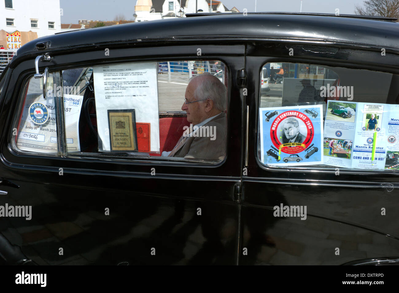Southend-on-Sea, Essex, Inghilterra. 30 marzo 2014 presentando classica vecchia auto. Foto Stock