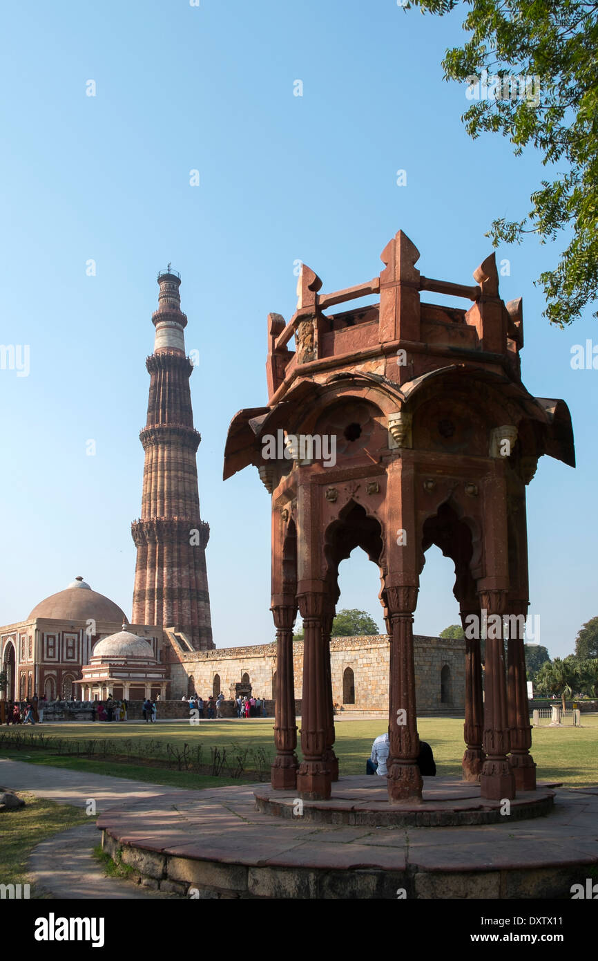 India, Uttar Pradesh, Nuova Delhi, il Qutab Minar Foto Stock