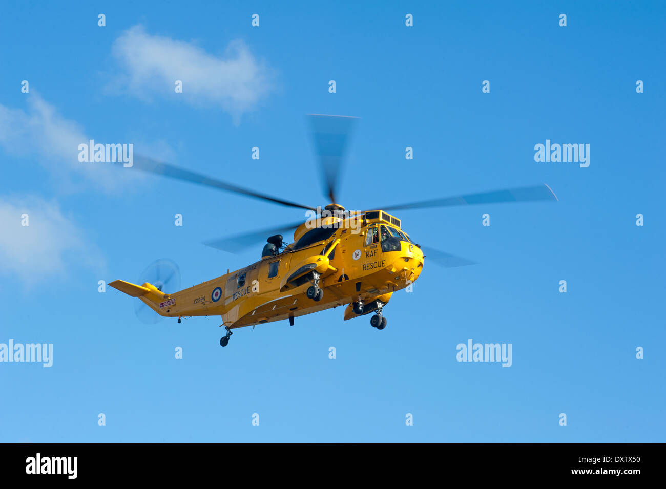 RAF Sea King elicottero 'D' DI VOLO 202 Squadrone Casa Base RAF Lossiemouth Moray Scozia. SCO 9028 Foto Stock