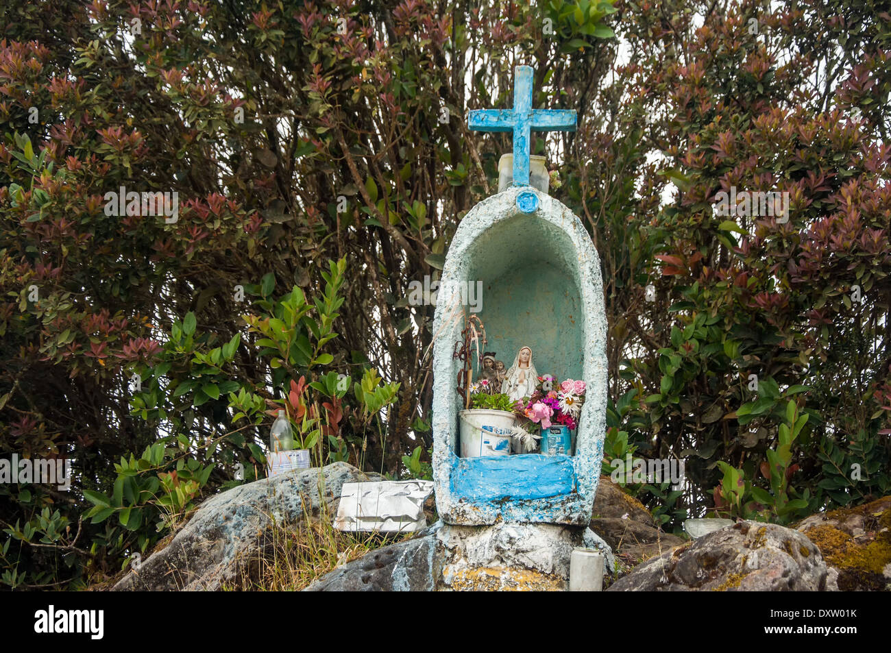 Un santuario della Vergine Maria in Colombia rurale Foto Stock