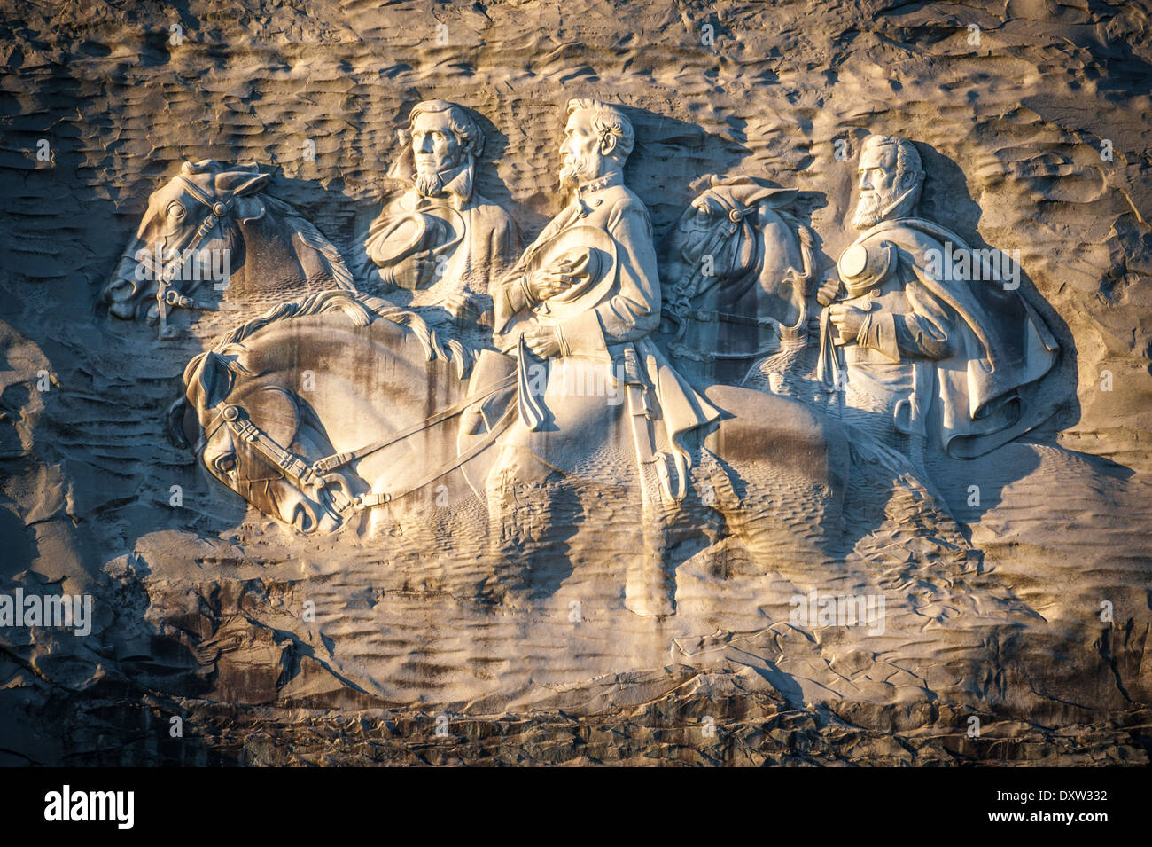 Atlanta, la Georgia il landmark Stone Mountain Park Memorial confederato carving. Stati Uniti d'America. Foto Stock