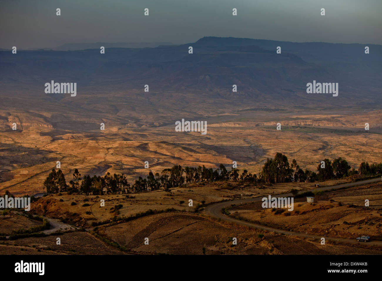 Aprire polverosi simien etiope vista montagna vista cielo Foto Stock