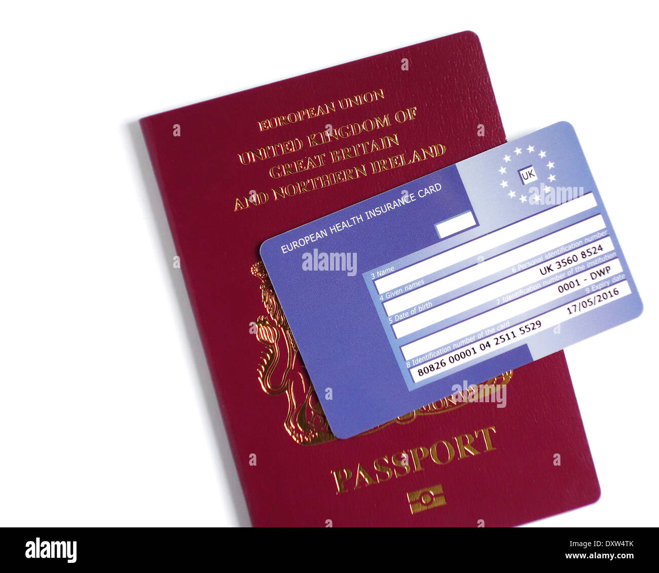 Regno Unito passaporto e carta di team Foto Stock