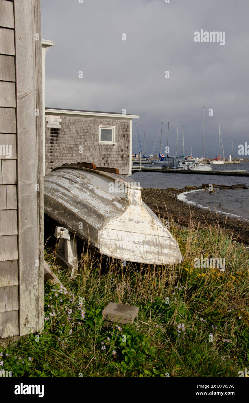 Canada Quebec, Golfo di San Lorenzo, le isole della Maddalena (aka Iles de la Madeleine), Ile du Havre-Aubert. La Grave nel sito storico. Foto Stock
