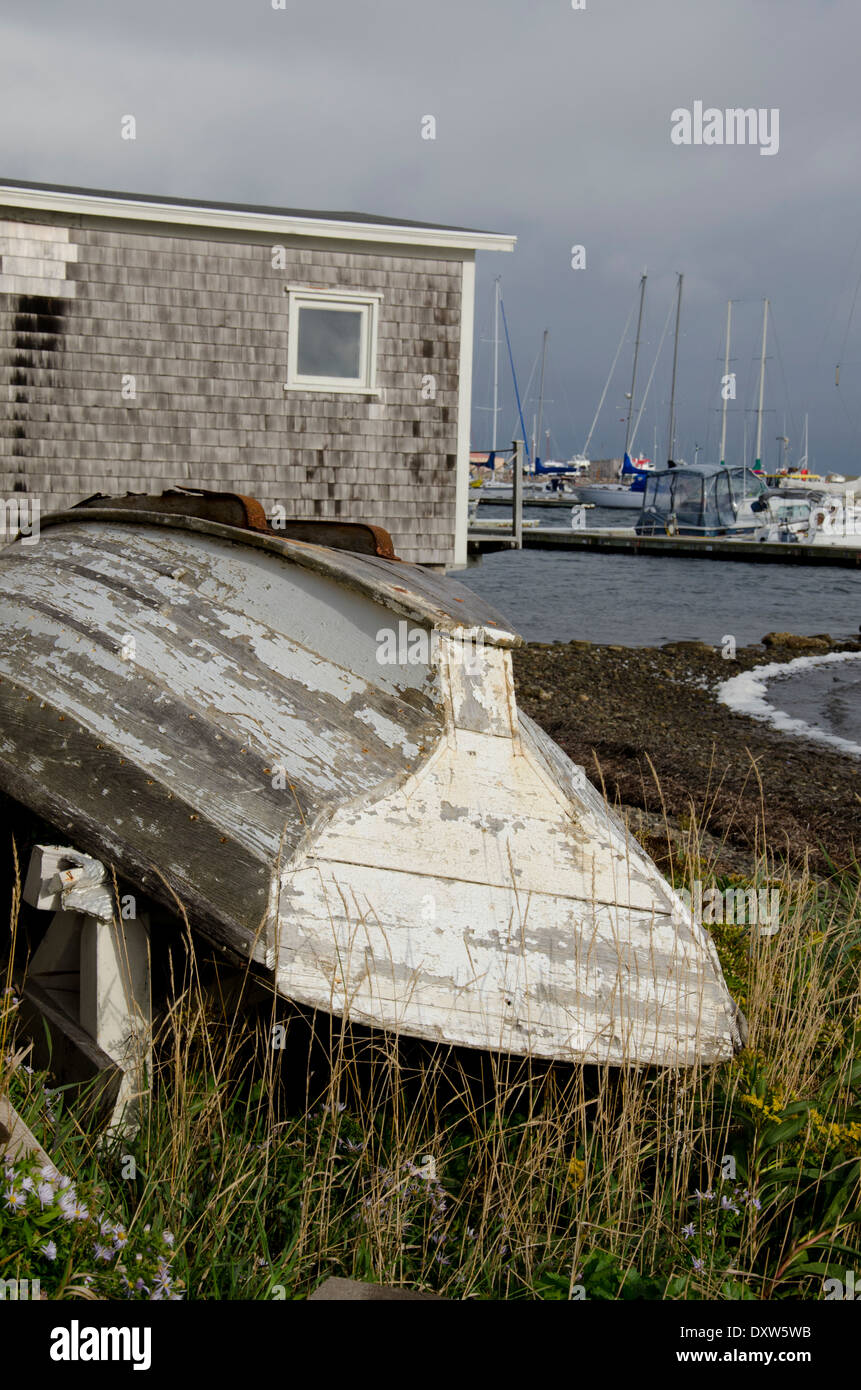 Canada Quebec, Golfo di San Lorenzo, le isole della Maddalena (aka Iles de la Madeleine), Ile du Havre-Aubert. La Grave nel sito storico. Foto Stock