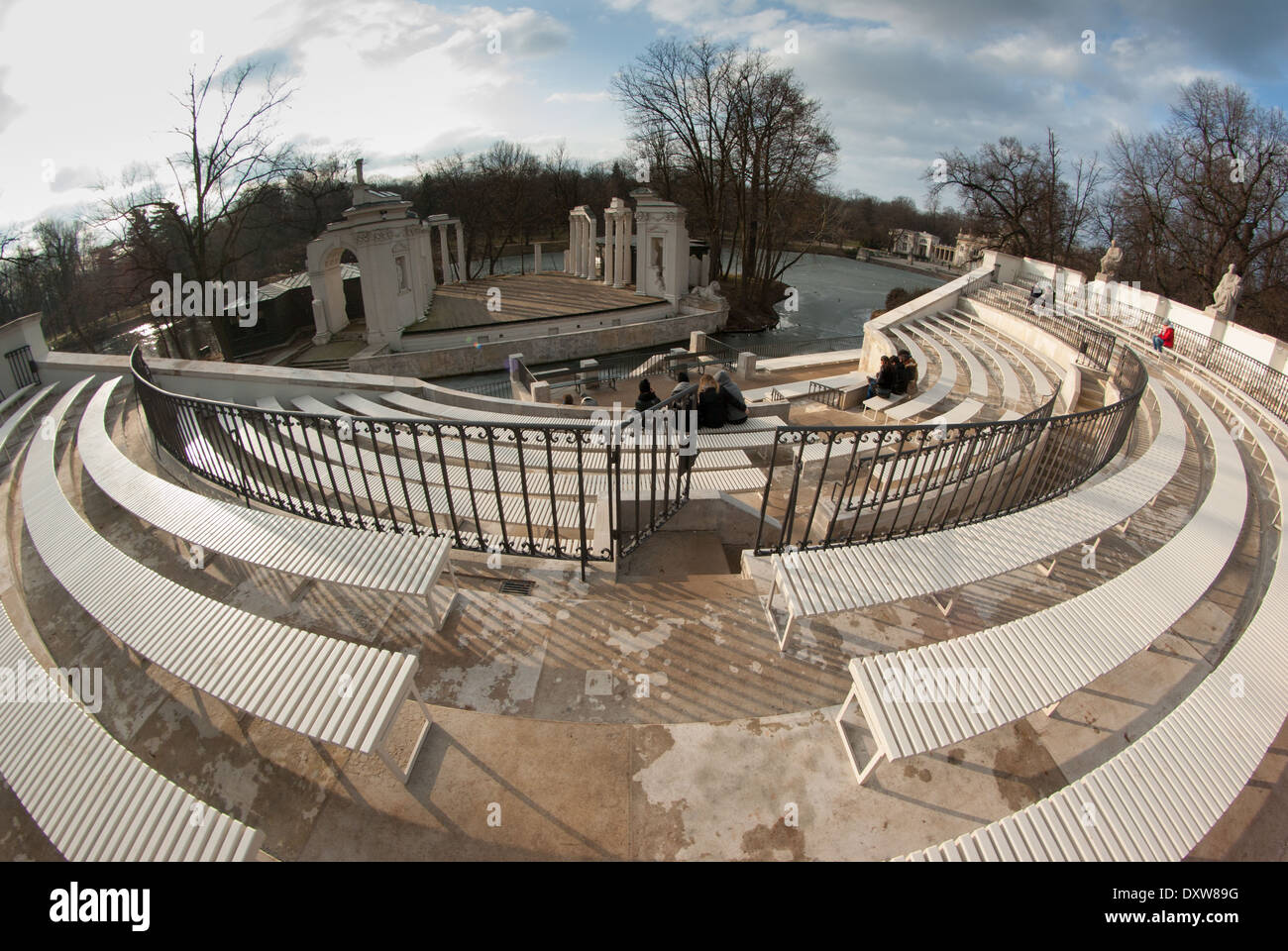 Teatr na Wyspie - Isola teatro, Lazienki Royal Garden, Varsavia, Polonia Foto Stock