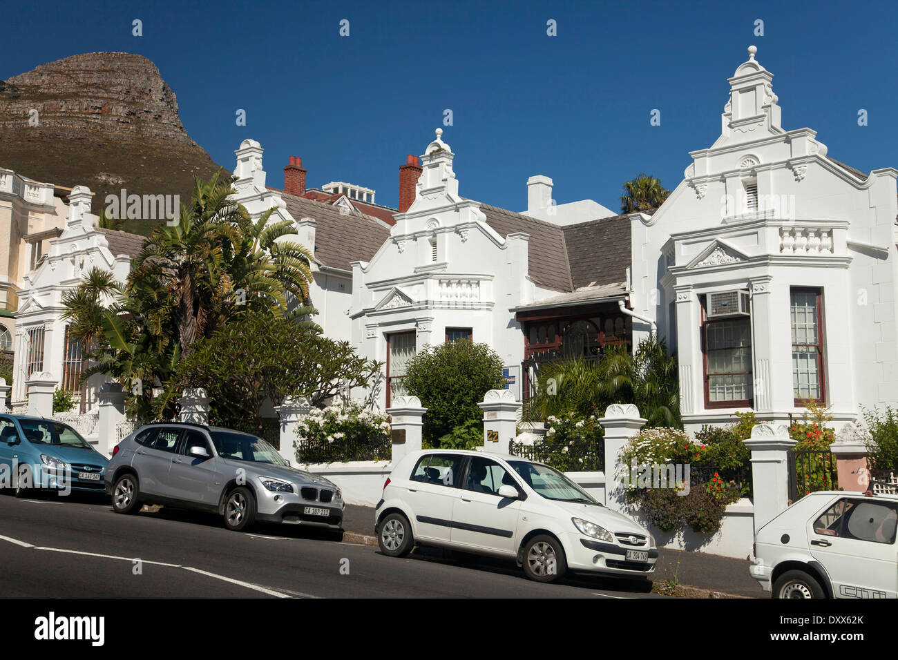 Tipica architettura in Cape stile olandese, Cape Town, Western Cape, Sud Africa Foto Stock