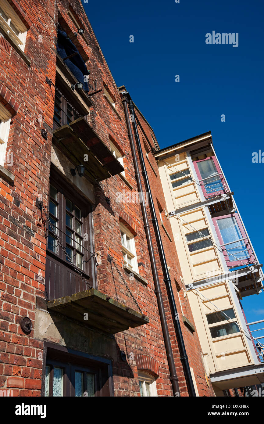 Appartamenti appartamenti edificio di appartamenti esterno nel quartiere dei musei Kingston-upon-Hull East Yorkshire Inghilterra Regno Unito Gran Bretagna Gran Bretagna Foto Stock