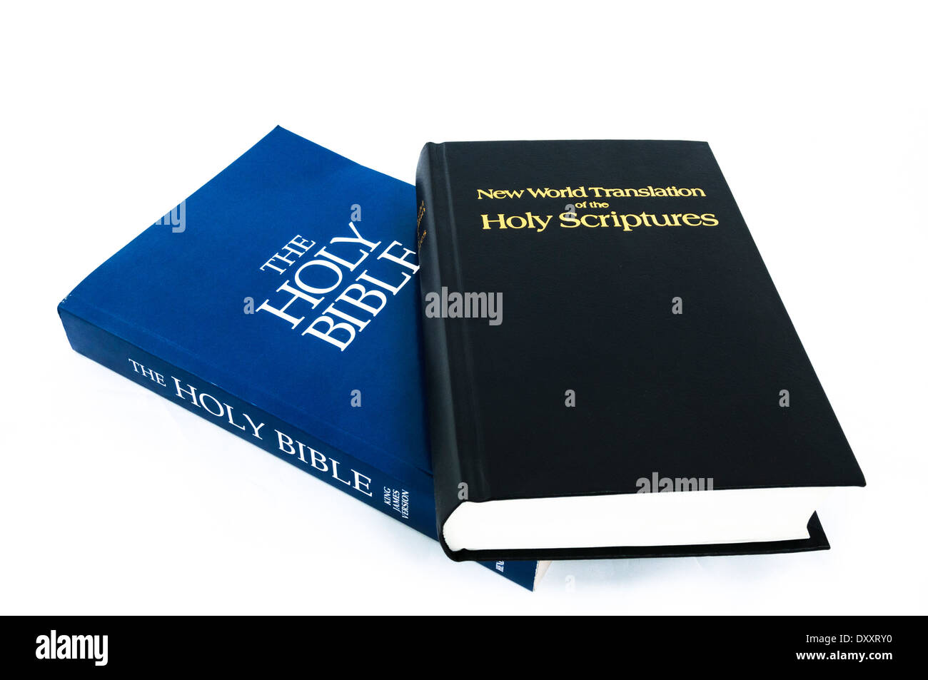 Una Sacra Bibbia con il nuovo mondo Traduzione del Santo Scriptions dal Jehovas testimoni Foto Stock