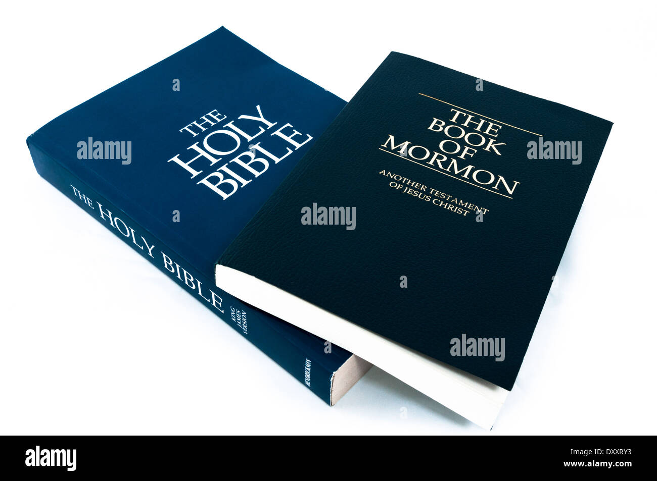 Una Sacra Bibbia con un Libro di Mormon Foto Stock