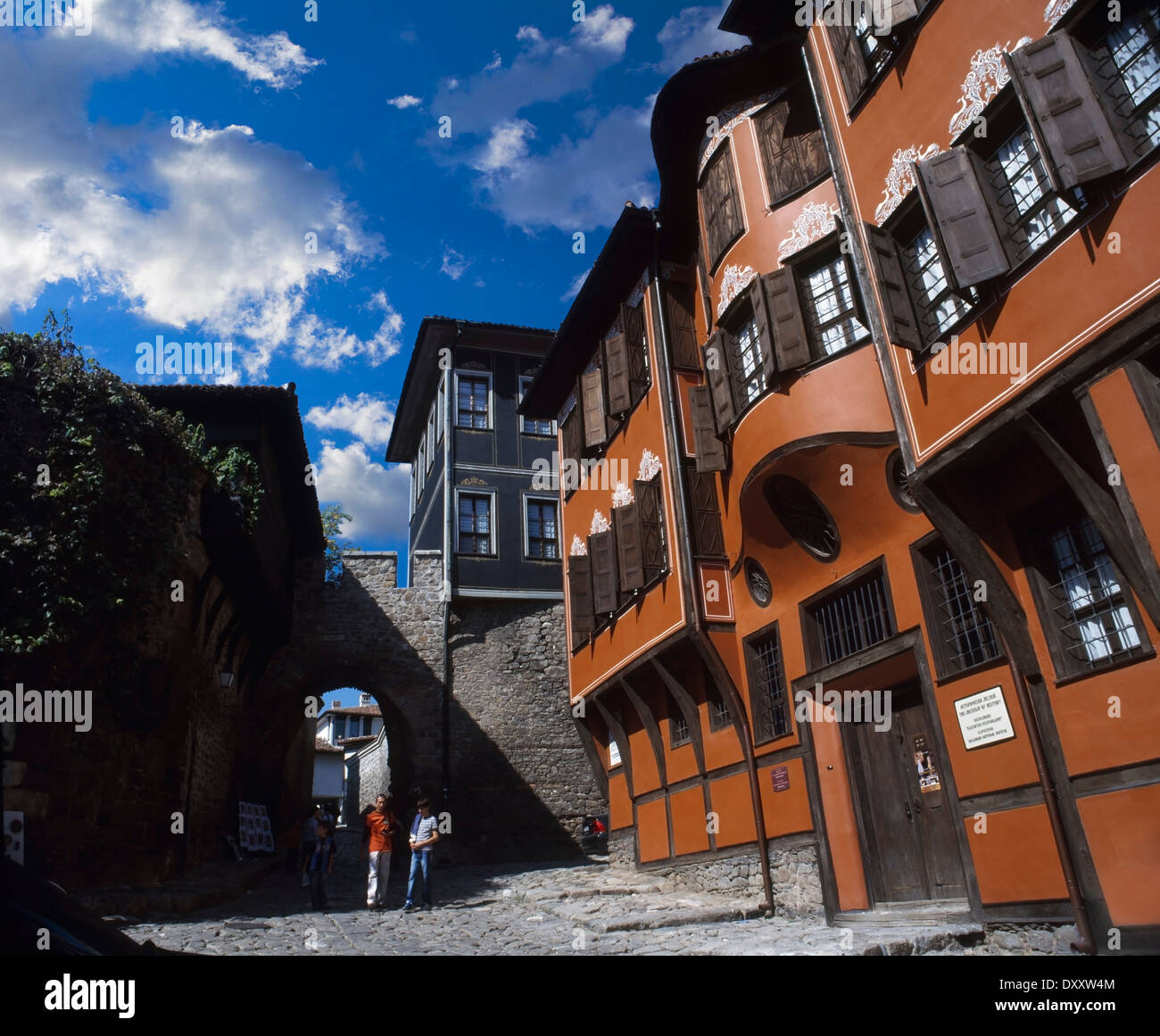 Plovdiv città vecchia, capolavoro del museo all'aperto, luogo chiamato Hissar Kapiya, casa di Dimitar Georgiadi, il Museo storico, Balcani, Bulgaria Foto Stock