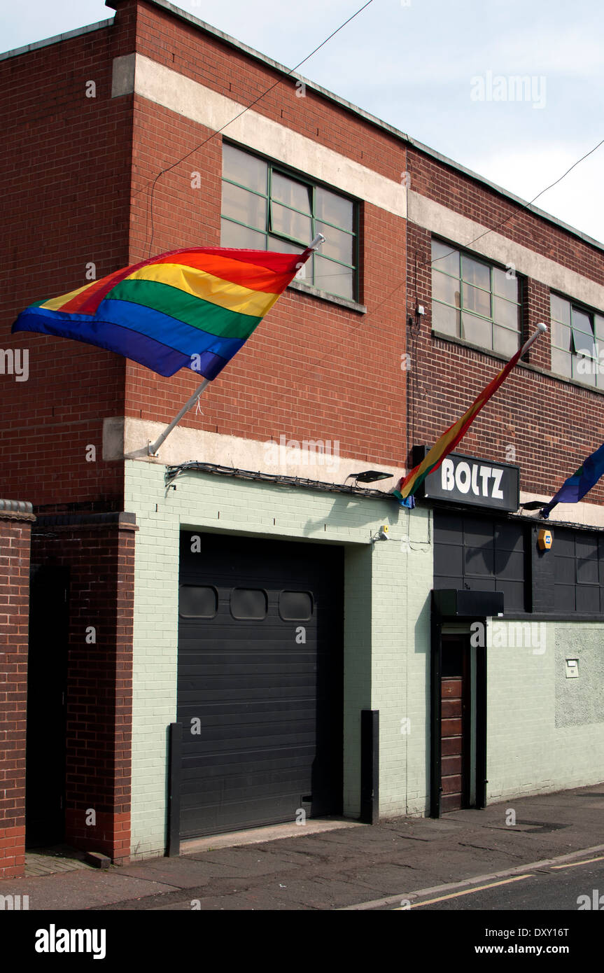 Villaggio Gay, Birmingham, Regno Unito. Boltz club. Foto Stock