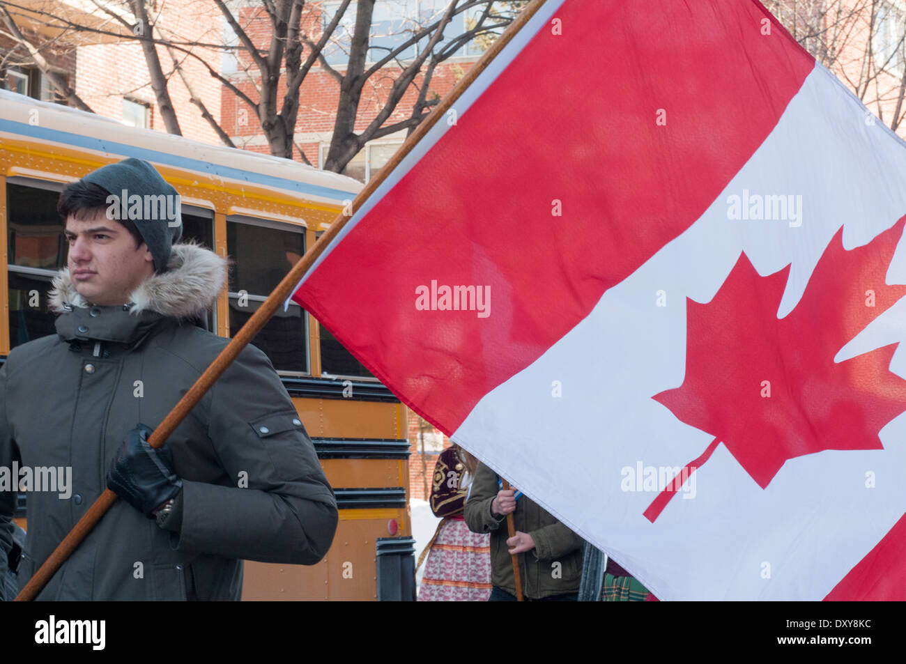Parata annuale a Montreal per commemorare l'indipendenza della Grecia giornata nel Parco estensione areaMulticulturalism multiculturale Foto Stock