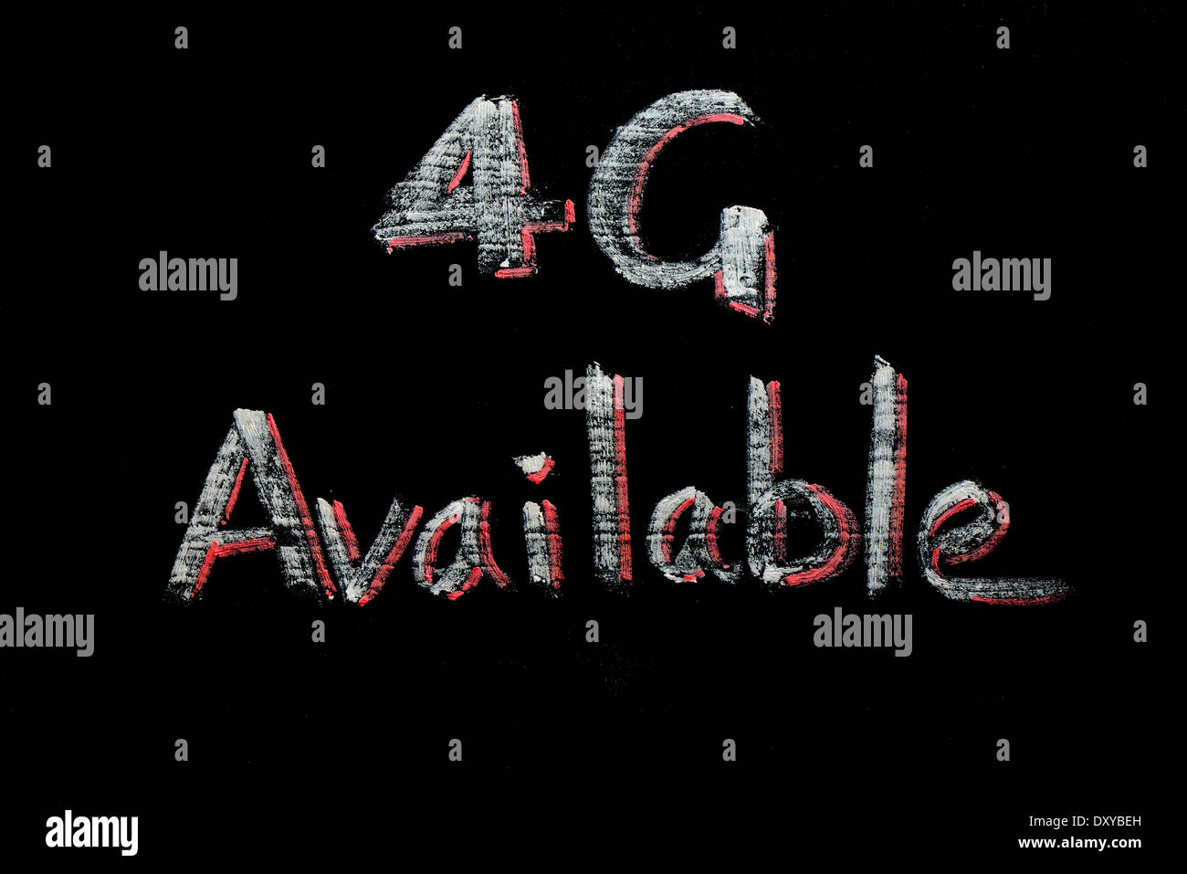 4G disponibile scritto su una lavagna Foto Stock