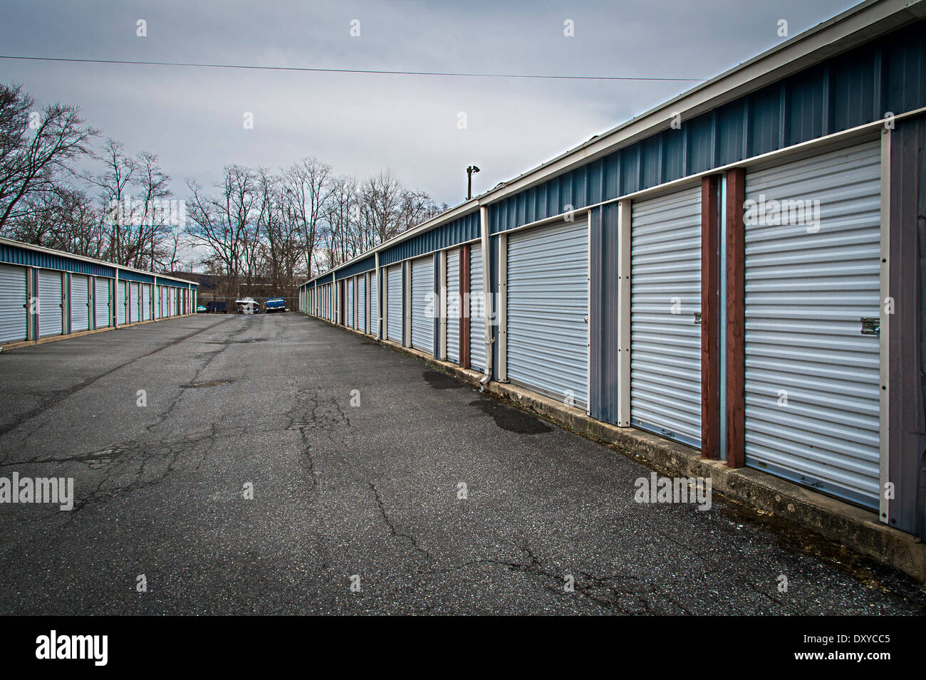 Auto Unità di storage Facility capannoni Foto Stock
