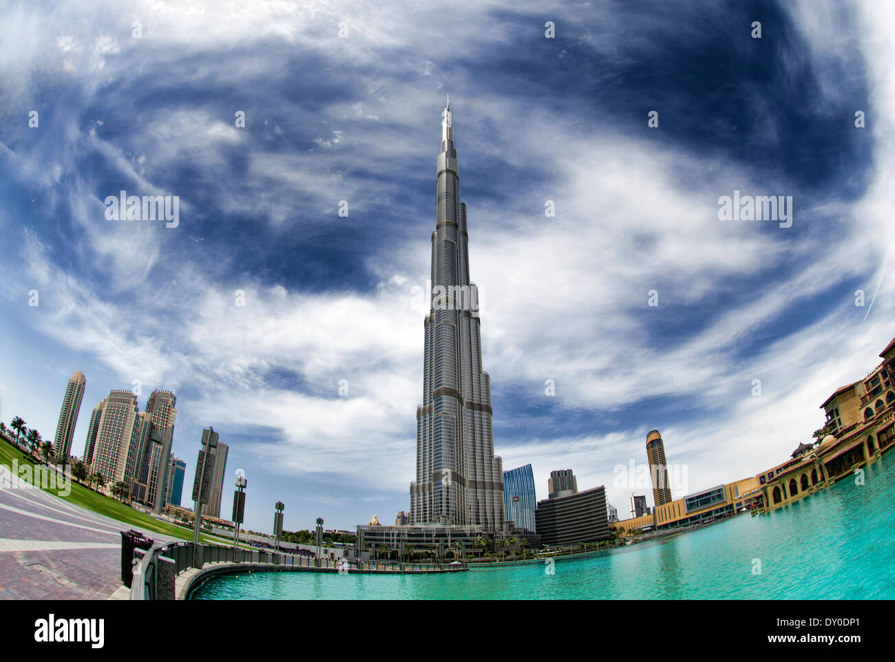 Il Burj Khalifa closeup Foto Stock