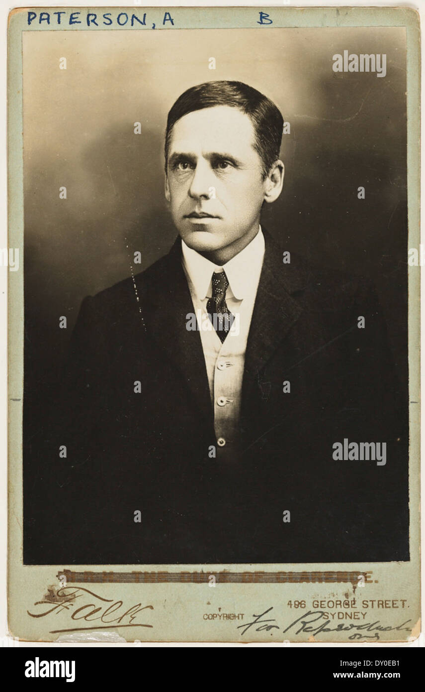 Andrew Barton (maschio) Paterson, poeta, solicitor, giornalista e corrispondente di guerra e soldato, ca. 1890 / fotografo Falk, Sydney Foto Stock