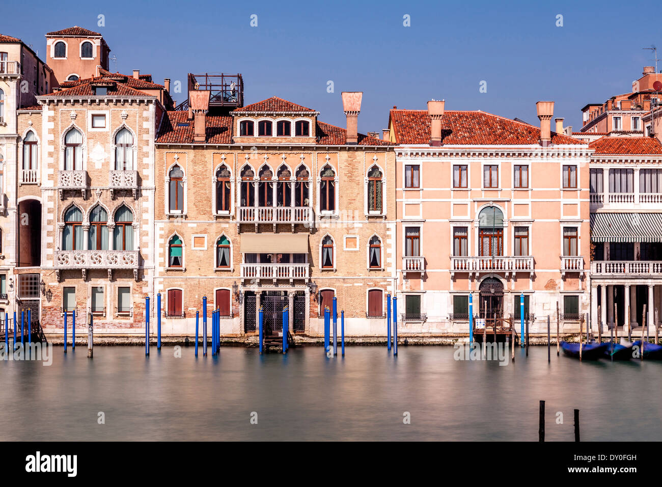 Architettura veneziana lungo il Grand Canal, Venezia, Italia Foto Stock
