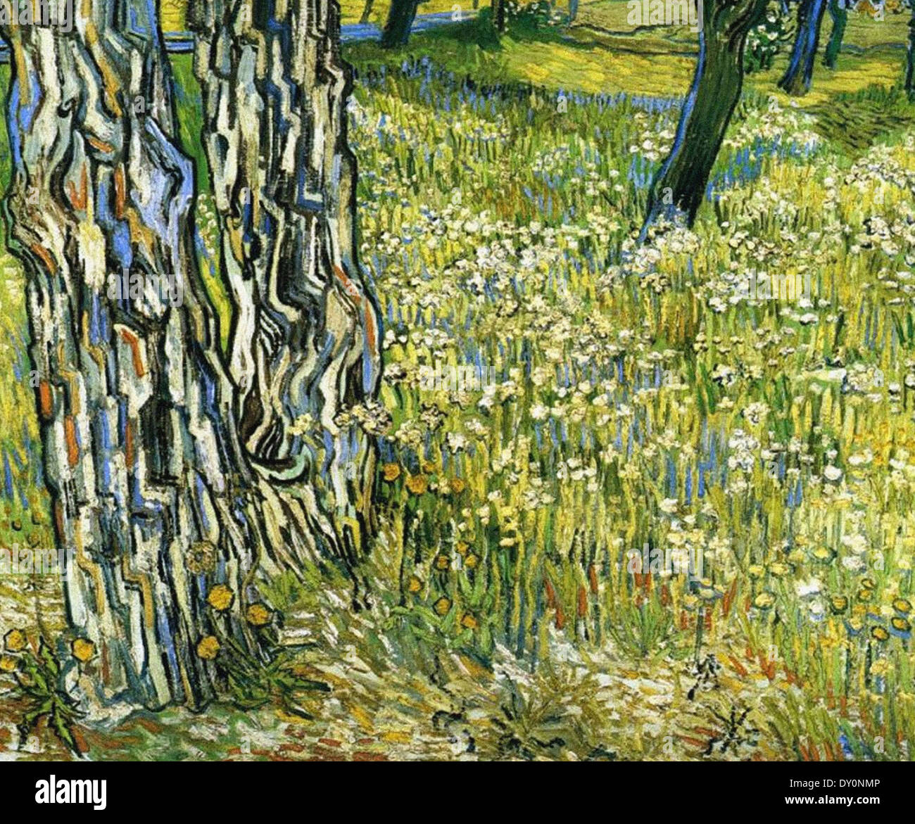 Vincent van Gogh tronchi di alberi in erba Foto Stock